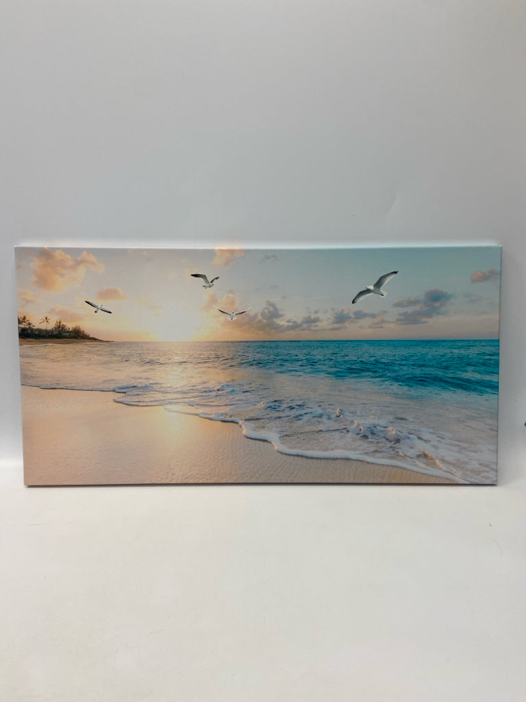 Peach Blue Canvas Art