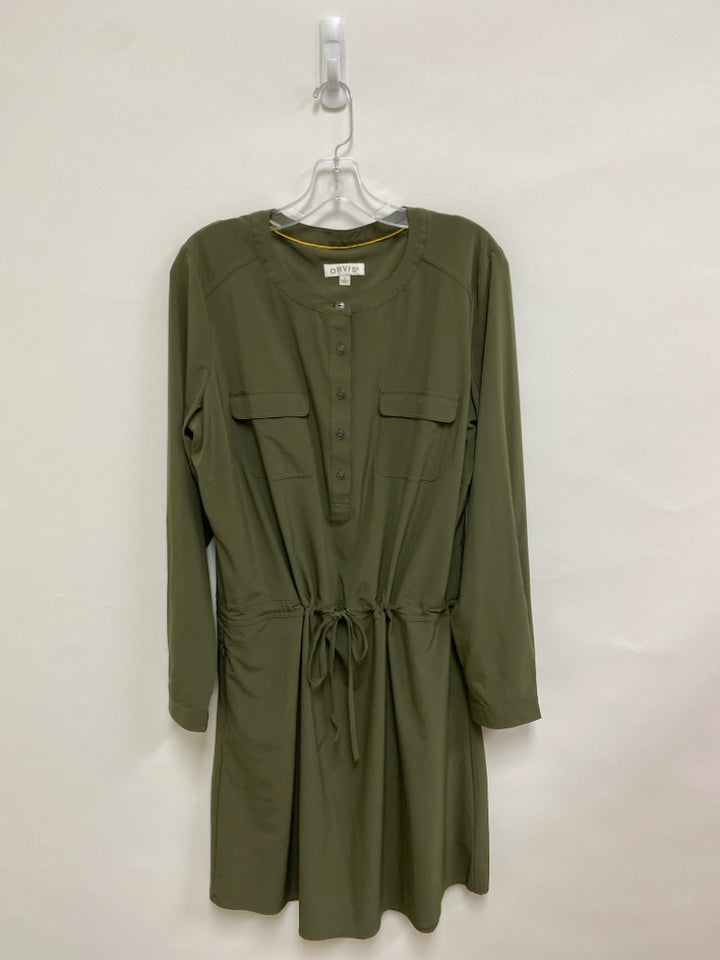 Orvis Size M Green Buttons Long Sleeve Ladies Dress
