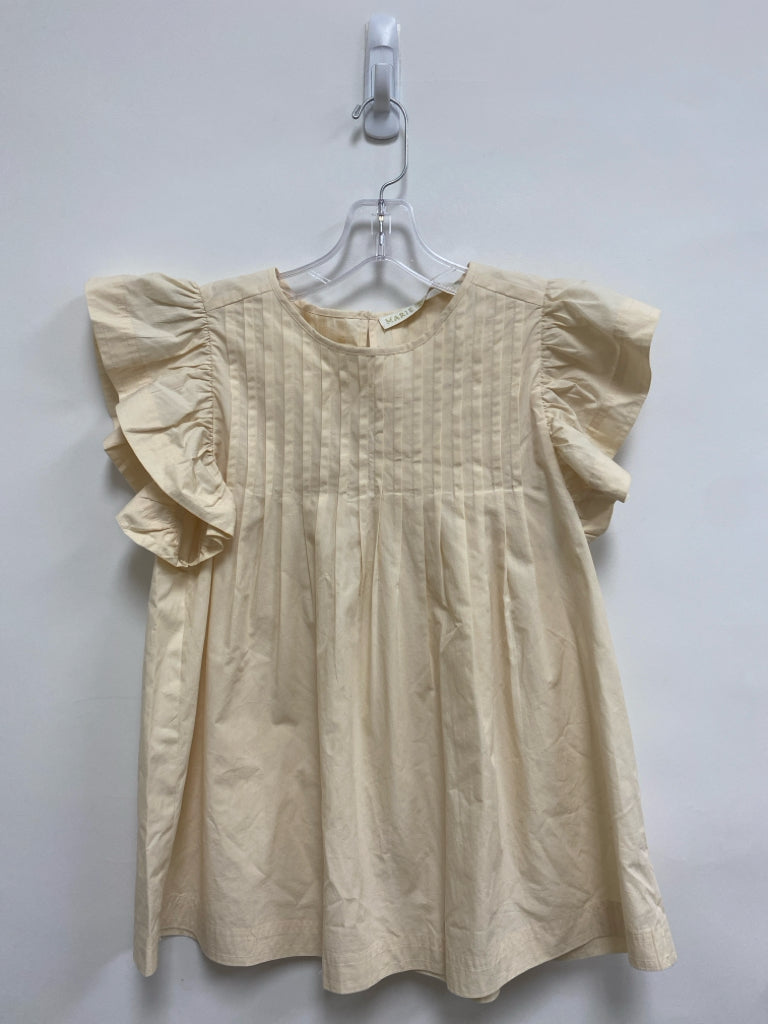 Marie Oliver Size XS Ivory Ruffles Pleats Ladies Top