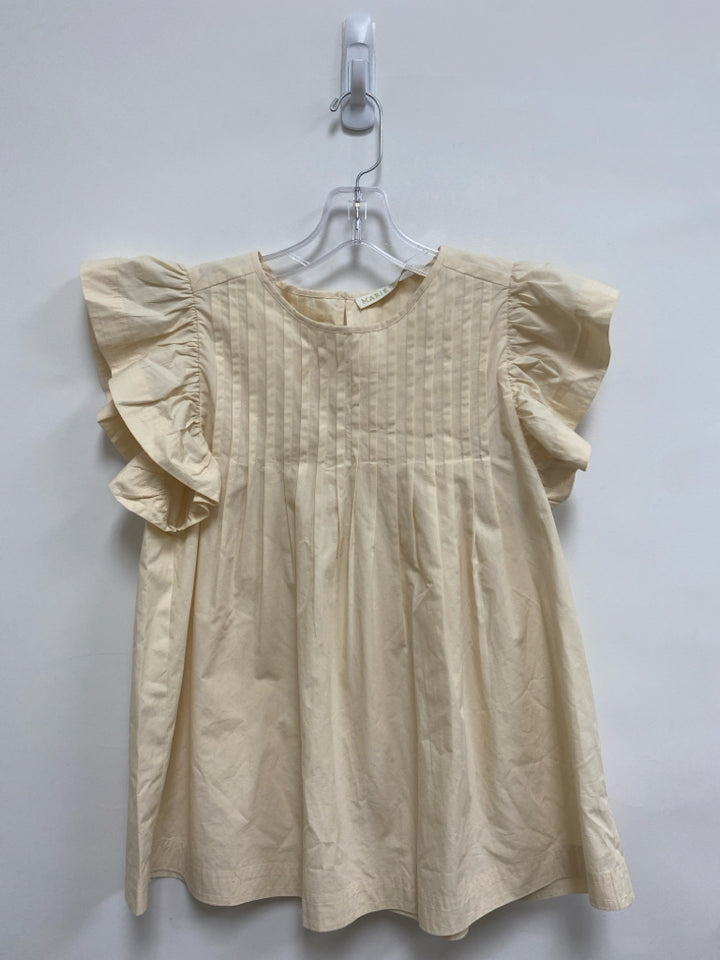 Marie Oliver Size XS Ivory Ruffles Pleats Ladies Top