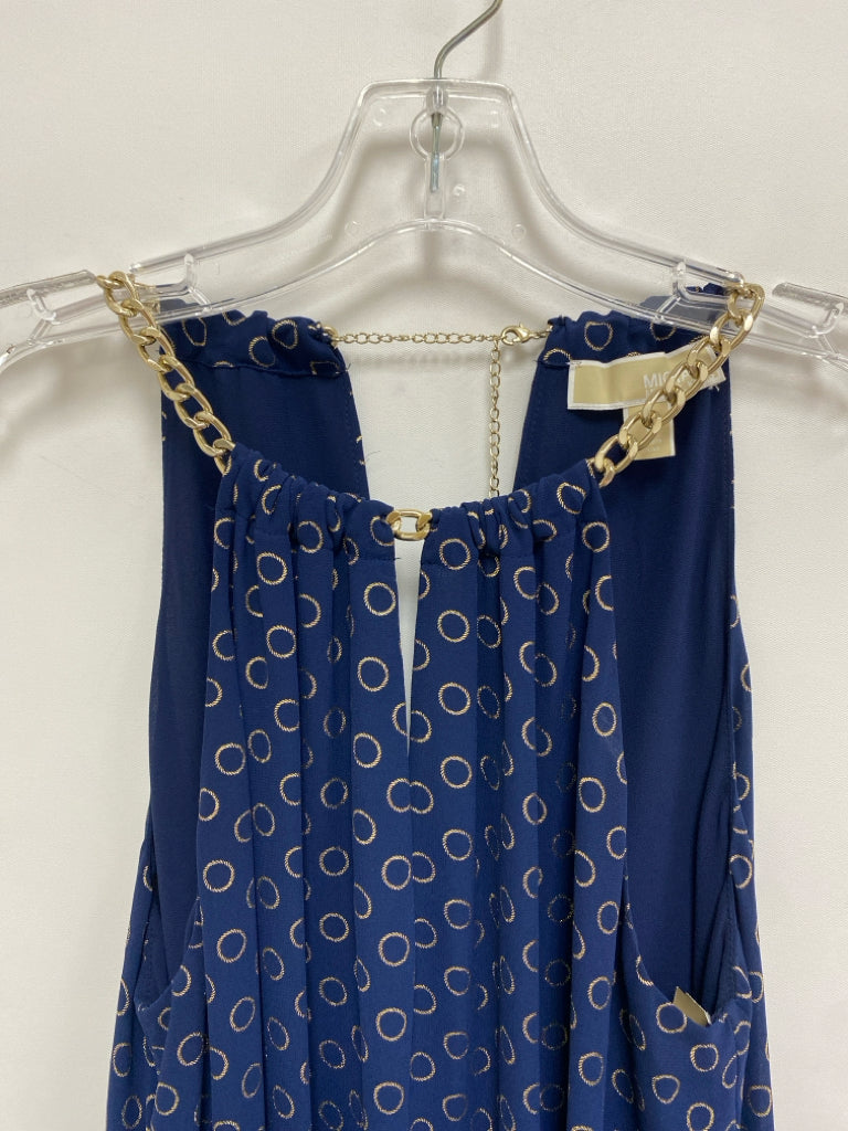 Michael Kors Size S Navy Gold Circles Halter Ladies Dress