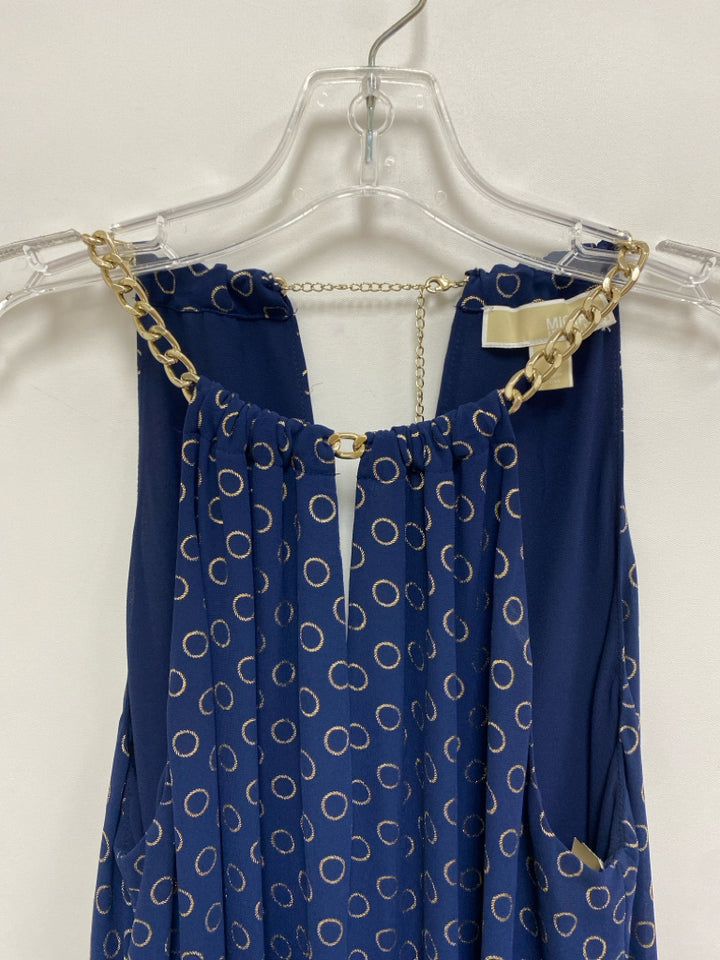 Michael Kors Size S Navy Gold Circles Halter Ladies Dress