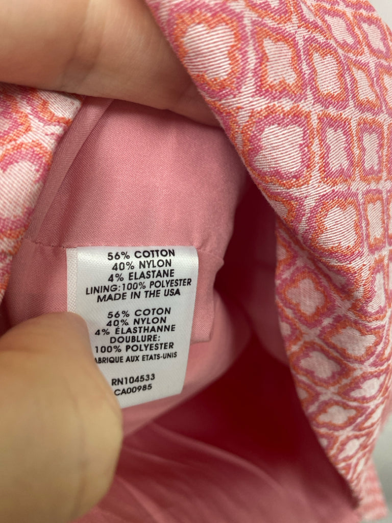 Nanette Lepore Size 10 Pink Coral Quatrefoil Sleeveless Ladies Dress