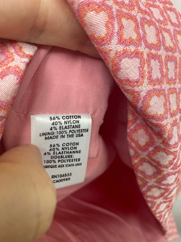 Nanette Lepore Size 10 Pink Coral Quatrefoil Sleeveless Ladies Dress