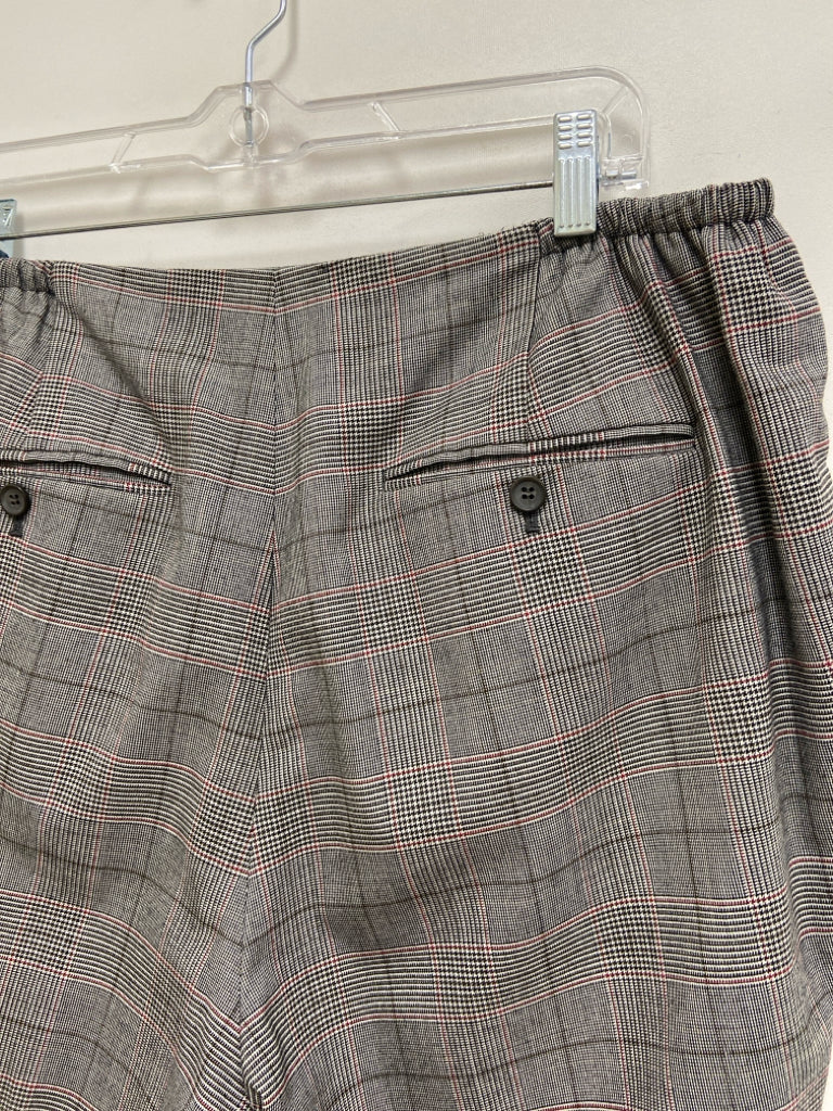 Talbots Size 16W Gray White/Red Houndstooth Plus Size Pants