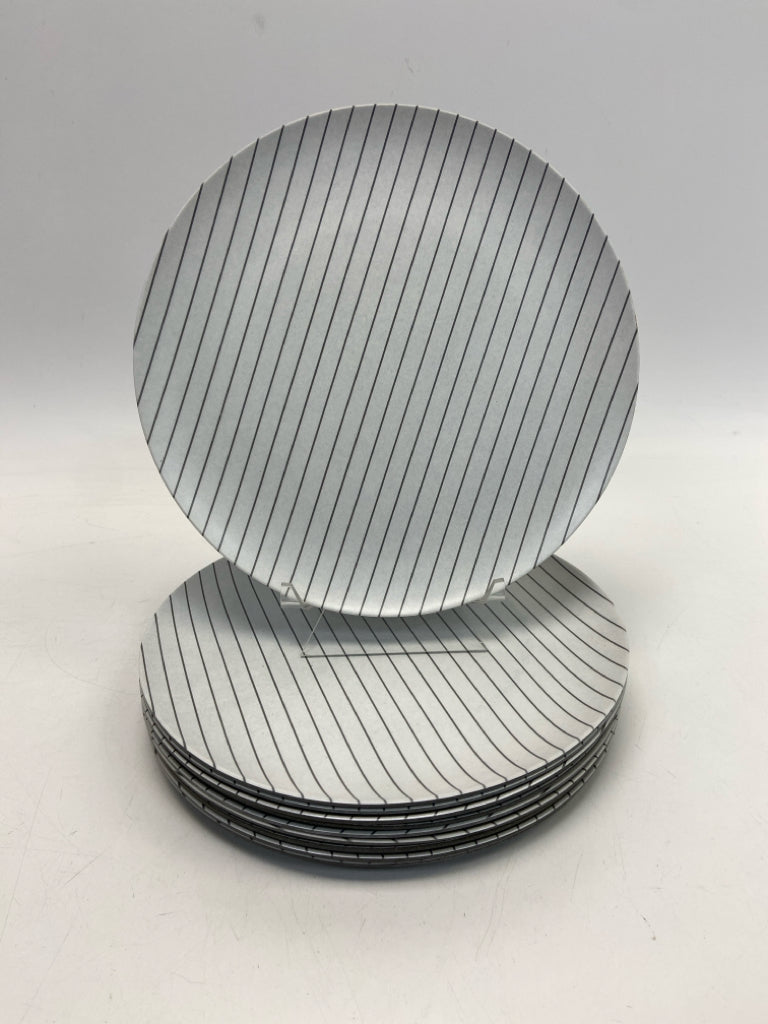 Magnolia Home White Gray Striped Melamine Plate (s)