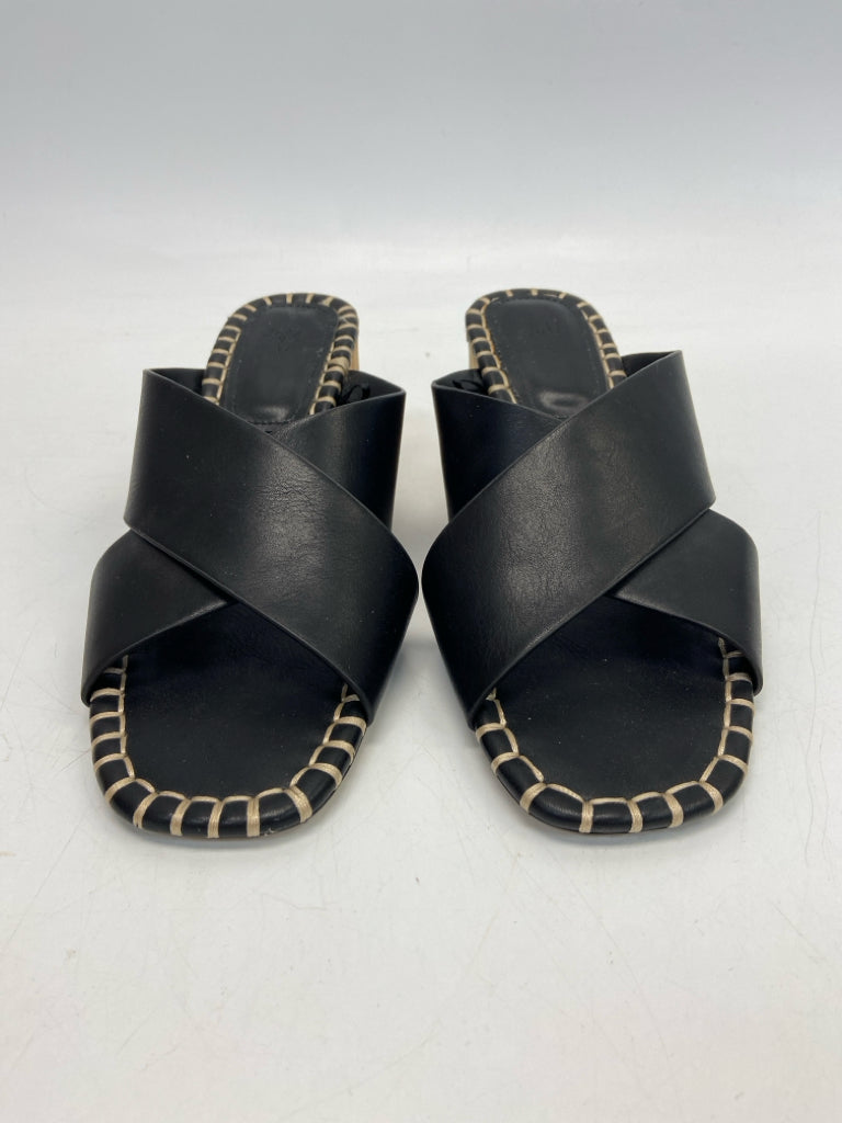 H&amp;M  Size 37 Black Tan Stitching Sandals