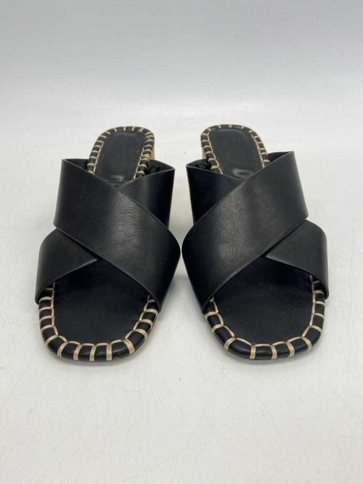 H&amp;M  Size 37 Black Tan Stitching Sandals