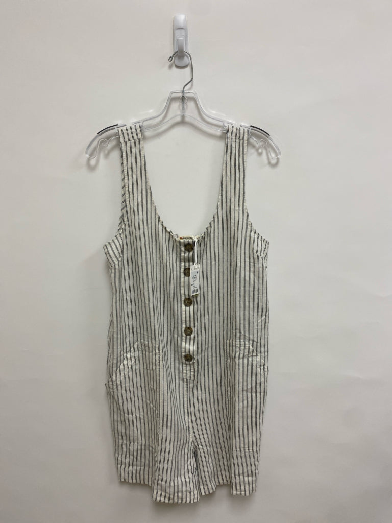 NWT Marine Layer Size M White Gray Striped Sleeveless Ladies Romper