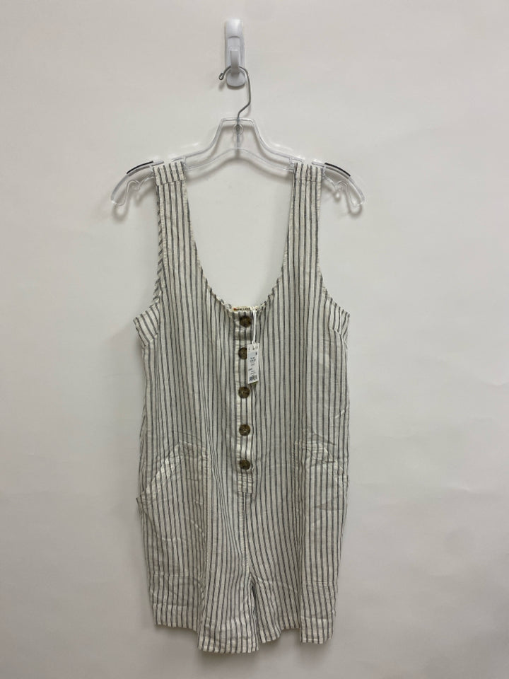 NWT Marine Layer Size M White Gray Striped Sleeveless Ladies Romper