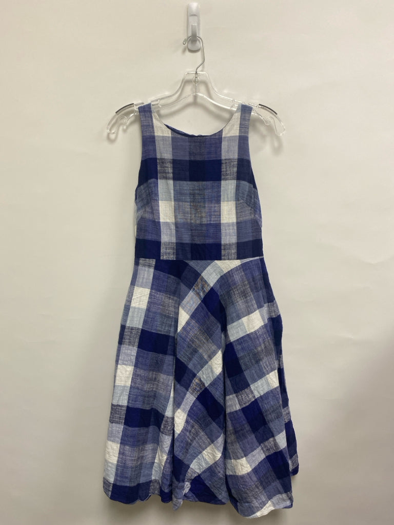 Eliza J Size 4 Navy White Checkered Sleeveless Ladies Dress
