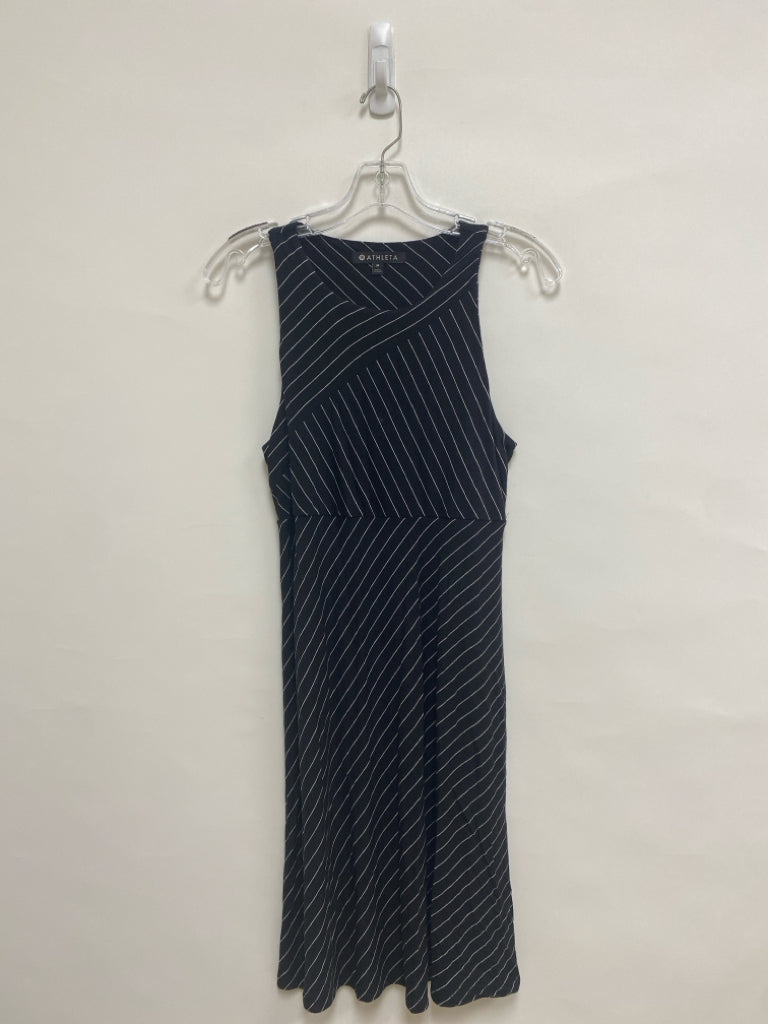 Athleta Size M Black White Striped Sleeveless Ladies Dress