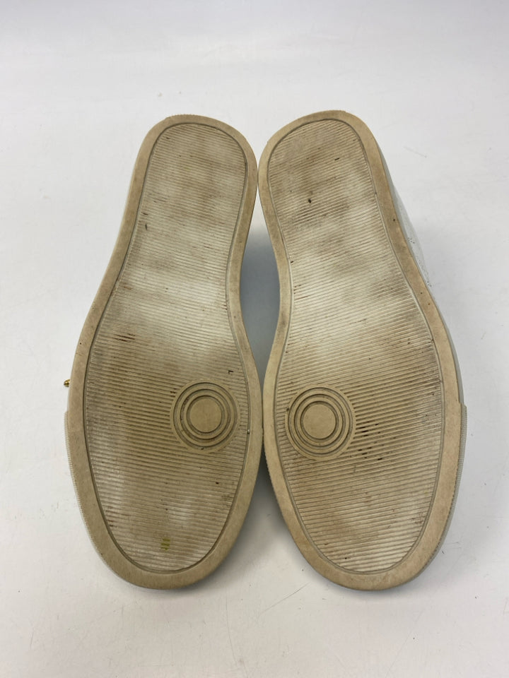 Zadig &amp; Voltaire EU Shoe Size 38 White Tan/Gold Lace-up Sneakers