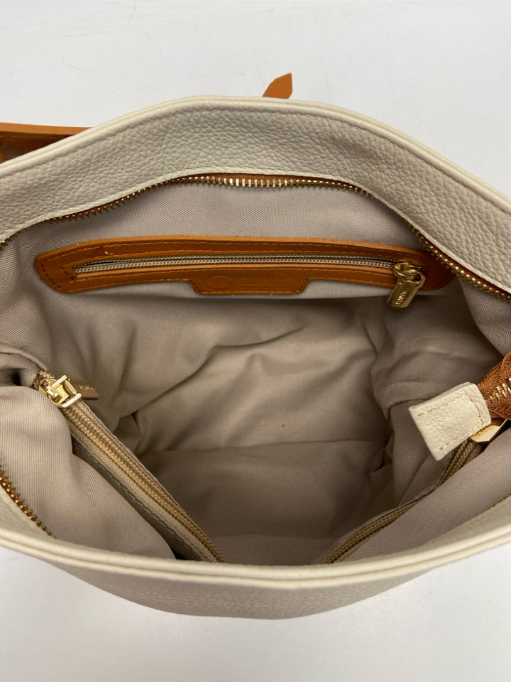 ValentinA Cream Brown Handbag