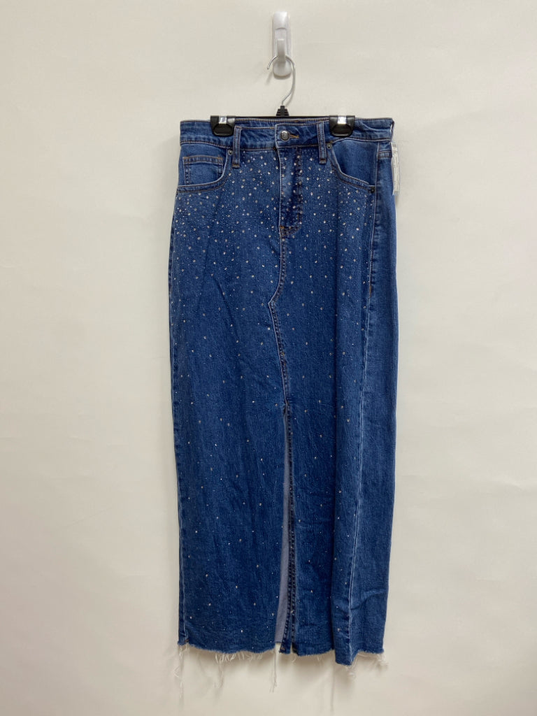 Rock &amp; Roll Cowboy Size 27 Blue Studded Denim Ladies Skirt
