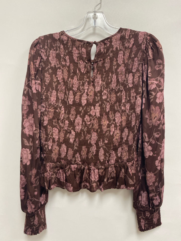 Size S Burgundy Mauve Smocking Ladies Top