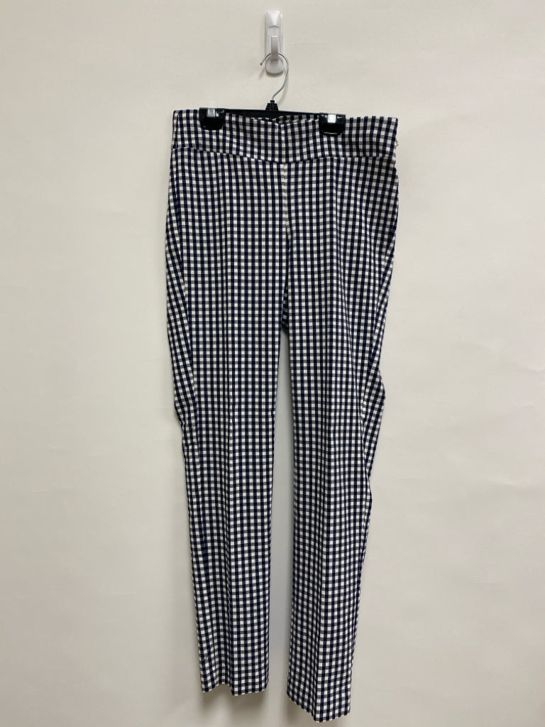 J McLaughlin Size M Navy White Checkered Ladies Pants