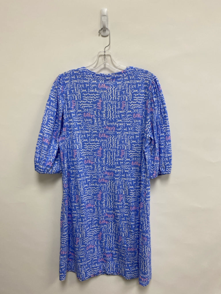 LILLY PULITZER Size L Pale Blue White/Pink Signature Ladies Dress