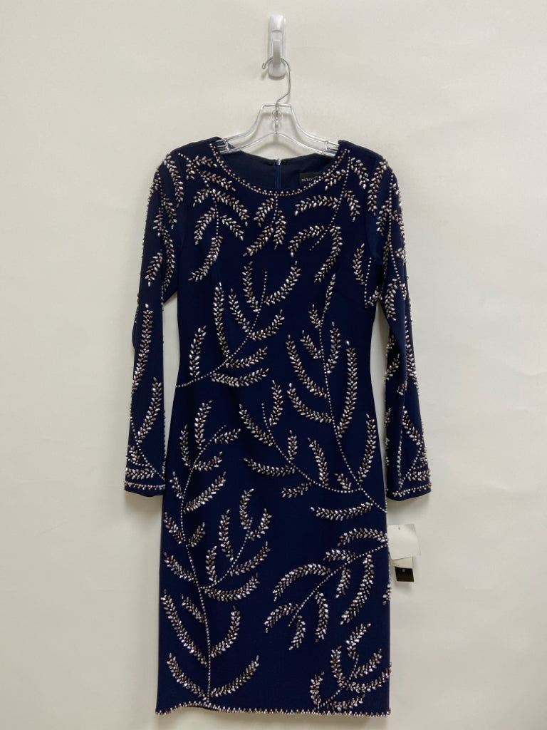 NWT Size 6 Navy Silver Beaded Ladies Dress