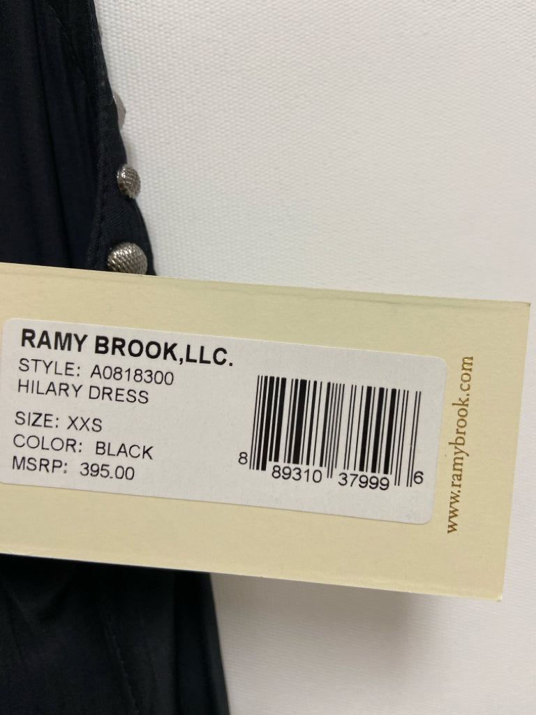 NWT RAMY BROOK Size XXS Black Silver Sleeveless Ladies Dress