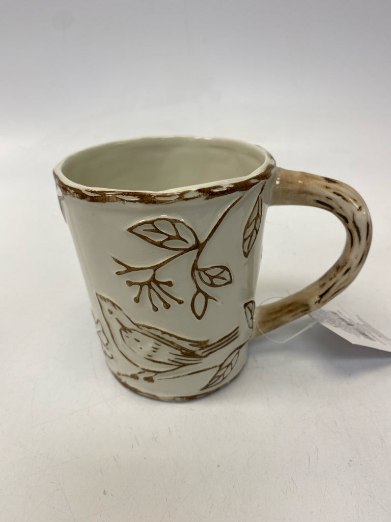 NWT White Brown Leaves Fall