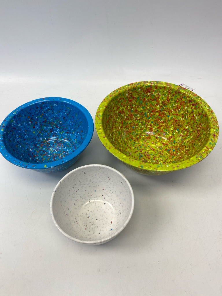 Lime Green Blue/White Confetti Melamine Bowl(s)