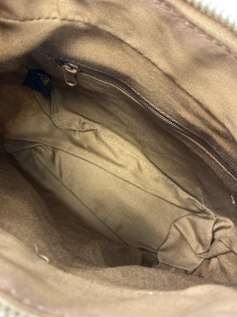 NWT Fossil Brown Tan/Blk Map(s) Handbag