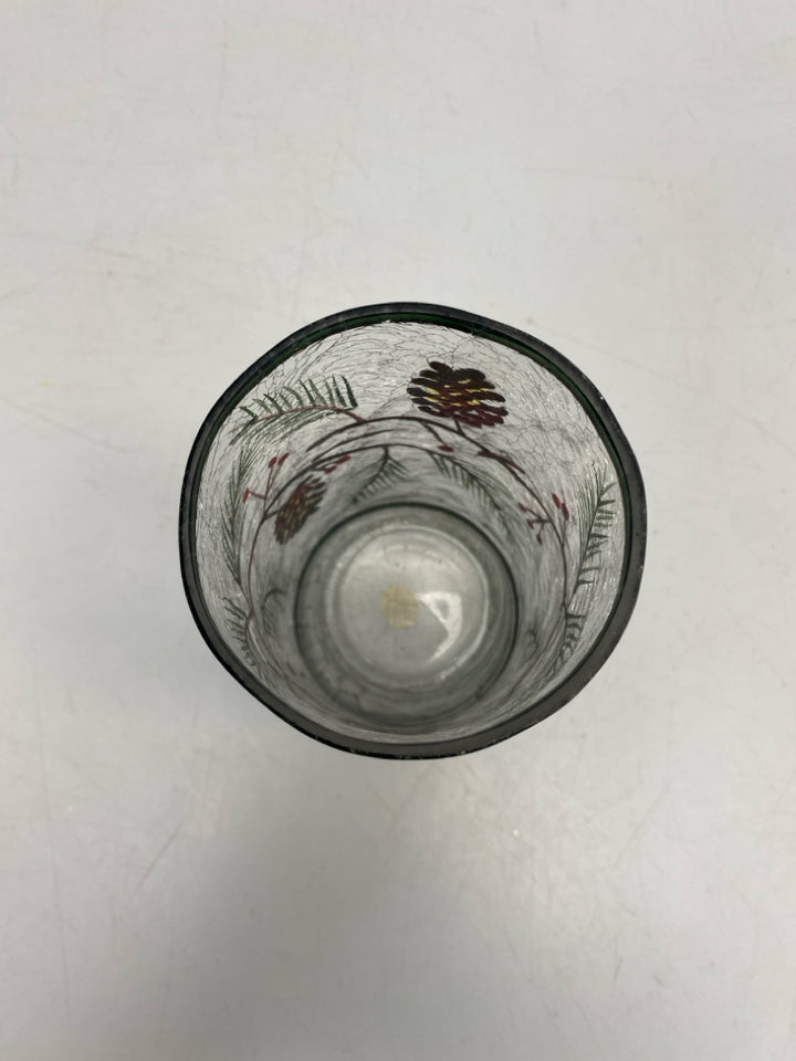 Clear Green/Brown Pinecone Glass Christmas