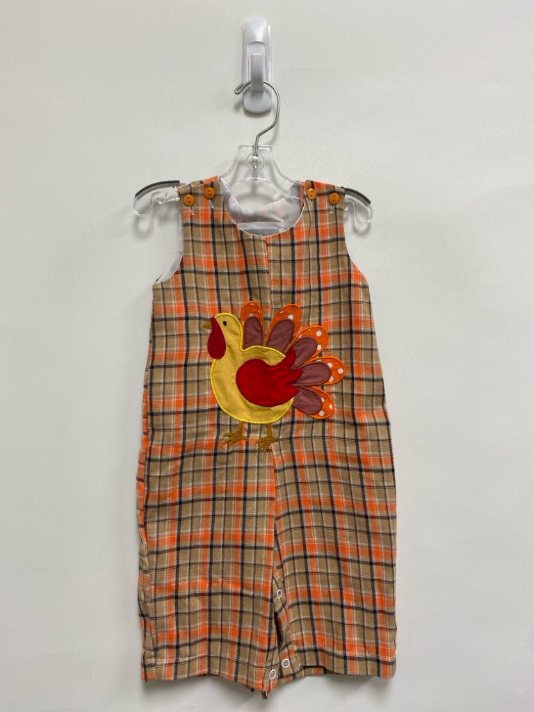 SIZE 3-6M Orange Tan/White Plaid Boy&