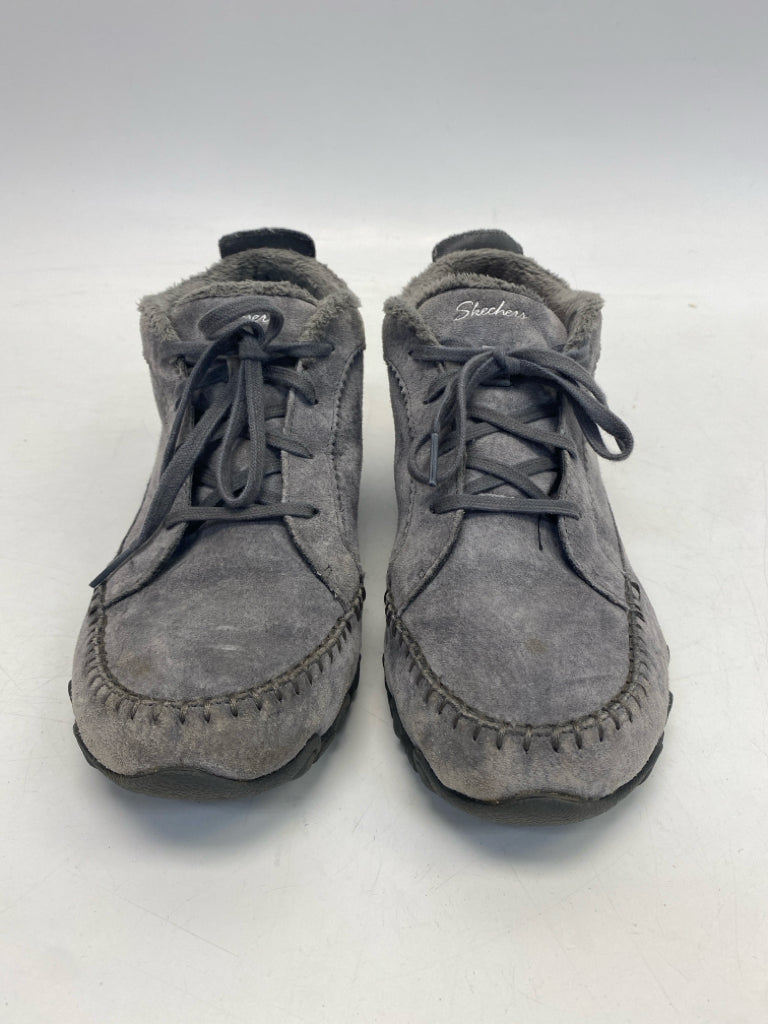 Skechers US Shoe Size 8 Gray Lace Sneakers