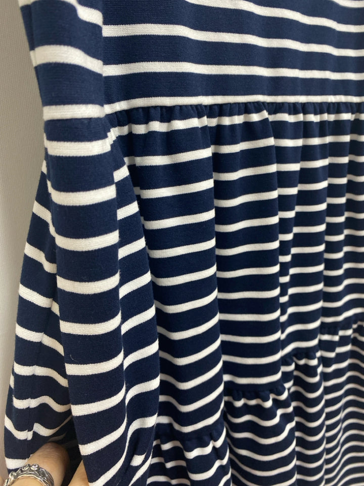 Eliza J Size S Navy/White Stripes Sleeveless Ladies Dress