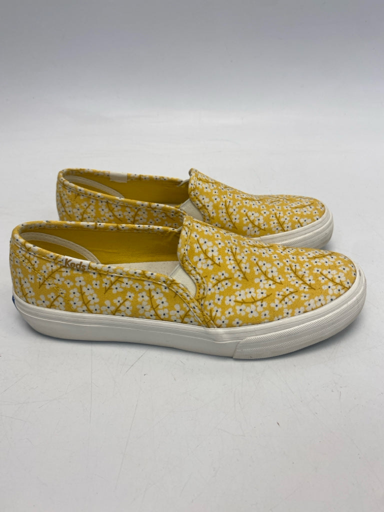 Keds  Size 6.5 Yellow Floral Canvas Sneakers