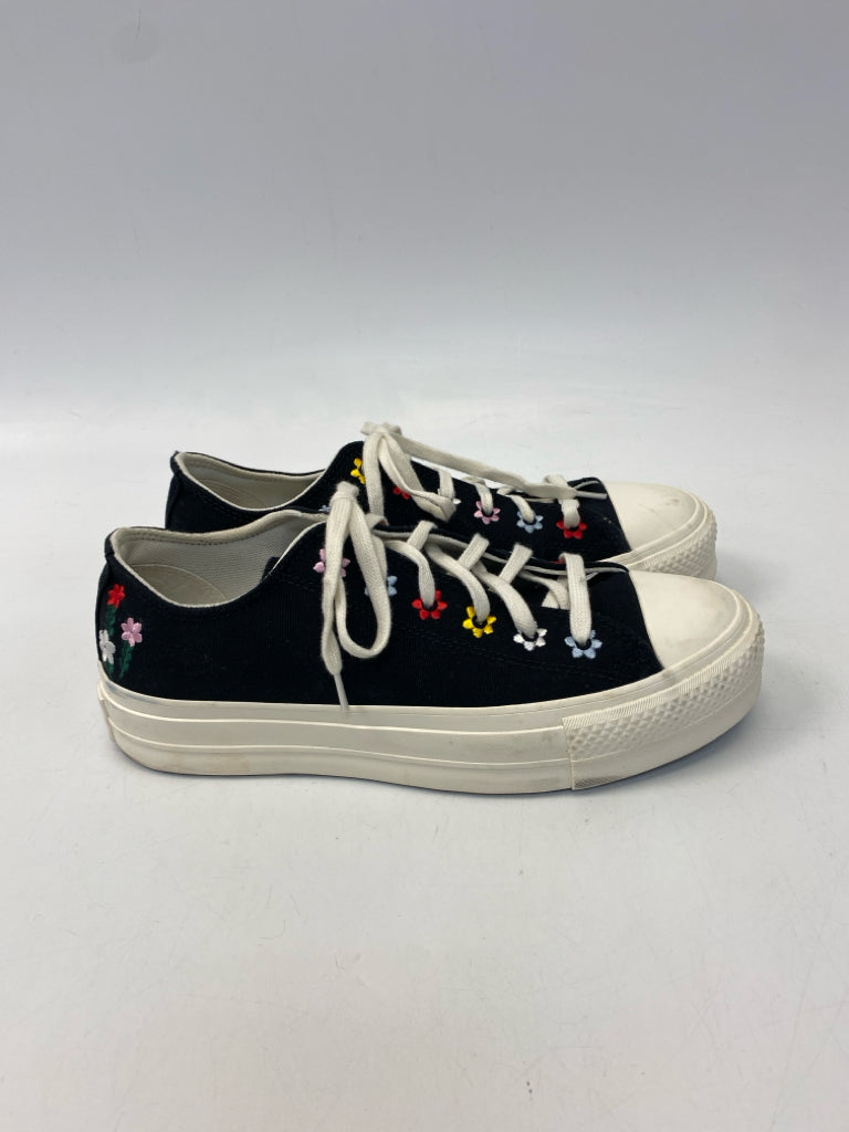 Converse  Size 9 Black Multi-Color Floral Sneakers