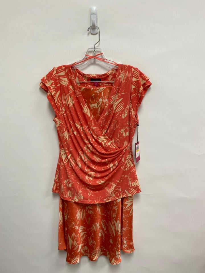 NWT VINCE CAMUTO Size MP Dark Coral Cream Petite 2pc