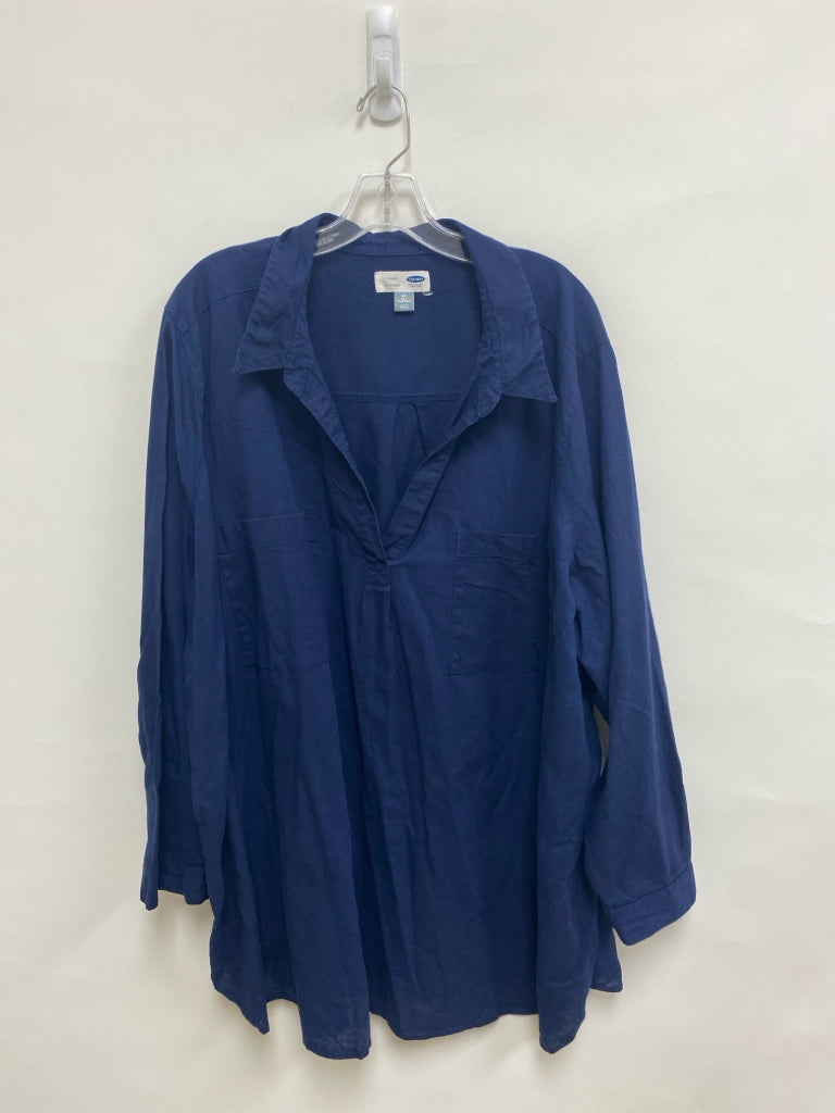 Old Navy  SIZE  4X Navy Tunic Linen Blend Plus Size Top