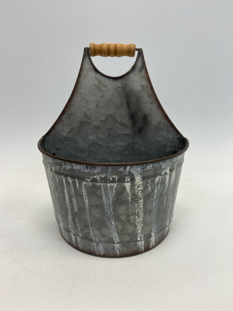 Silver Galvanized Metal Planter