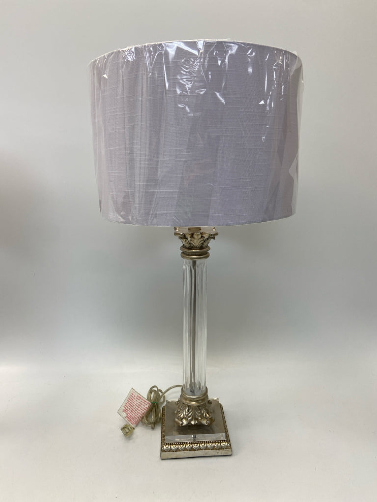 Silver Clear Acanthus Lamp
