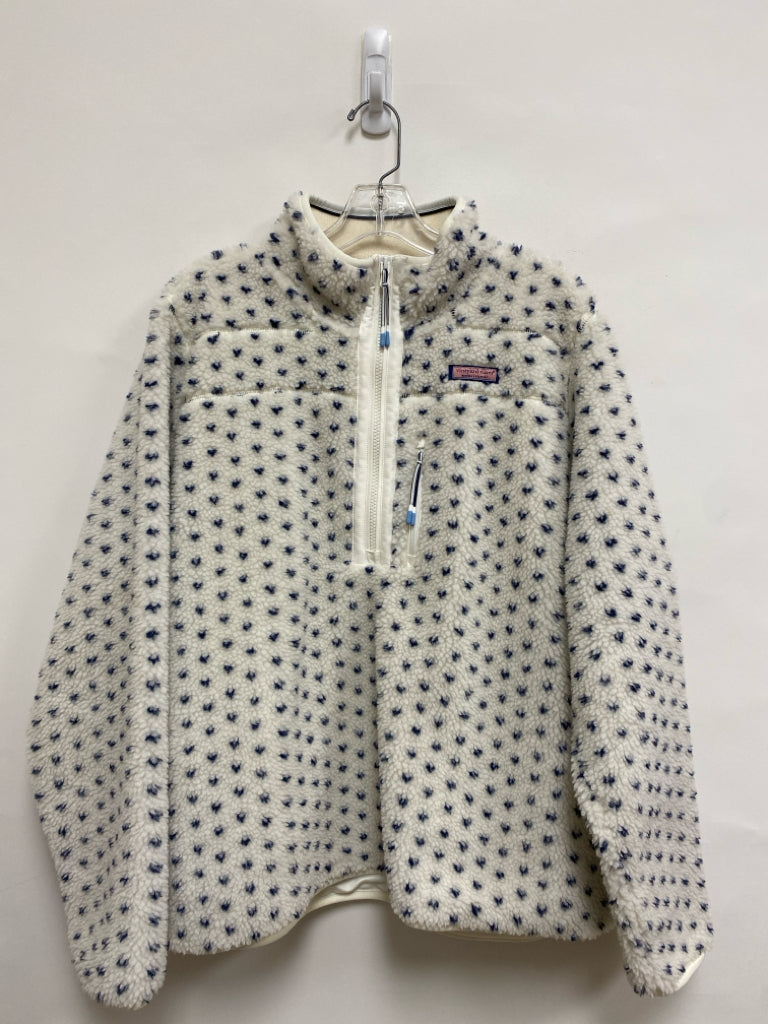 Vineyard Vines Size XL Lavender Navy Dots Sherpa Ladies Jacket