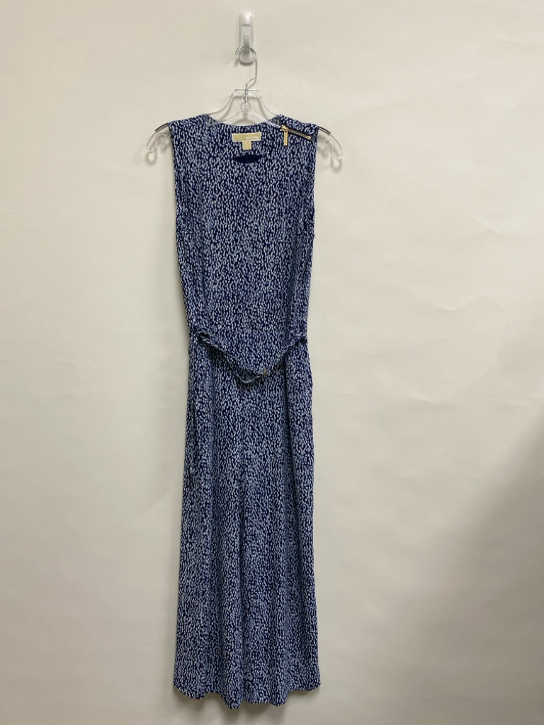 Michael Kors Size 8 Navy White Speckles Sleeveless Ladies Jumpsuit