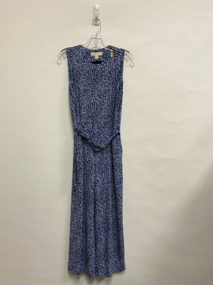 Michael Kors Size 8 Navy White Speckles Sleeveless Ladies Jumpsuit