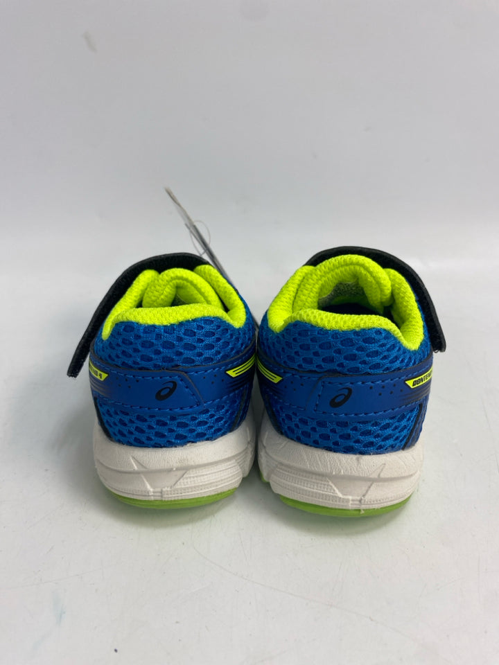 NWT Asics SIZE 4 Royal Blue Neon Green Boy&