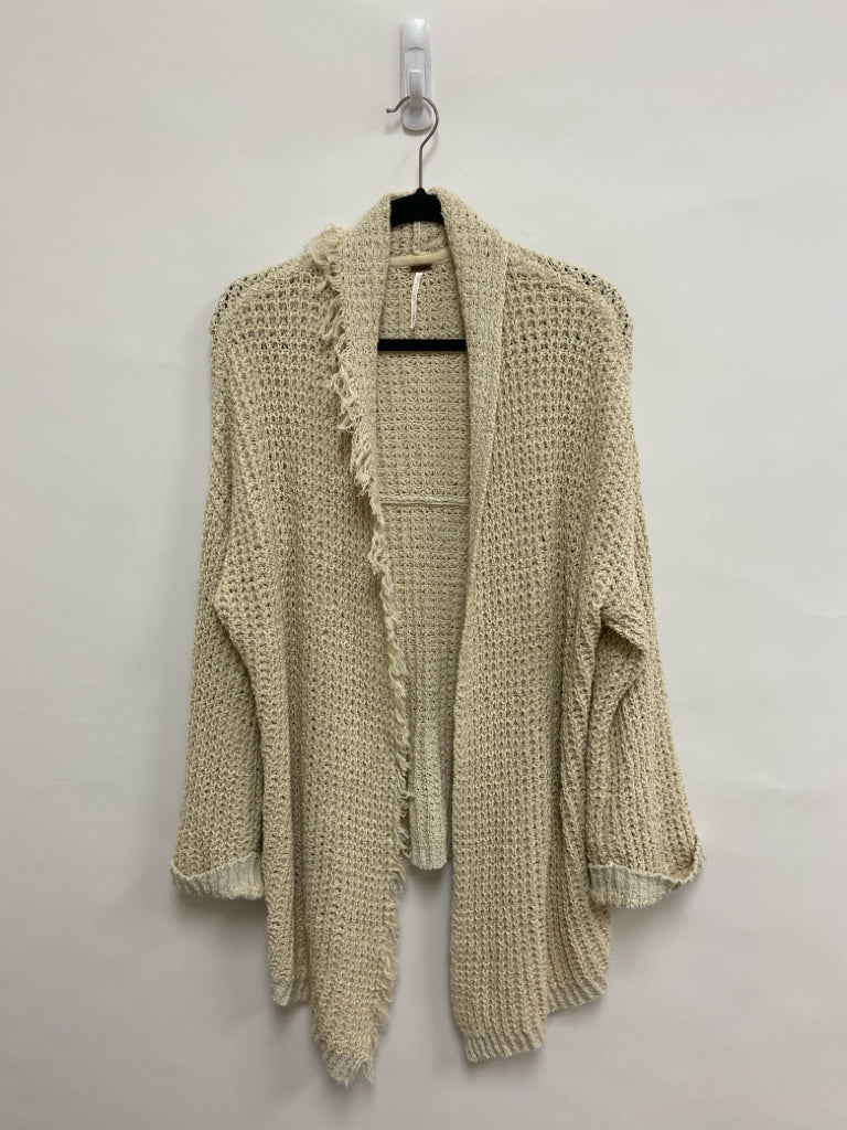 Free People Size M Beige Chunky Drape Silk Blend Ladies Sweater