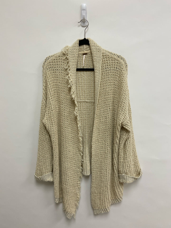 Free People Size M Beige Chunky Drape Silk Blend Ladies Sweater