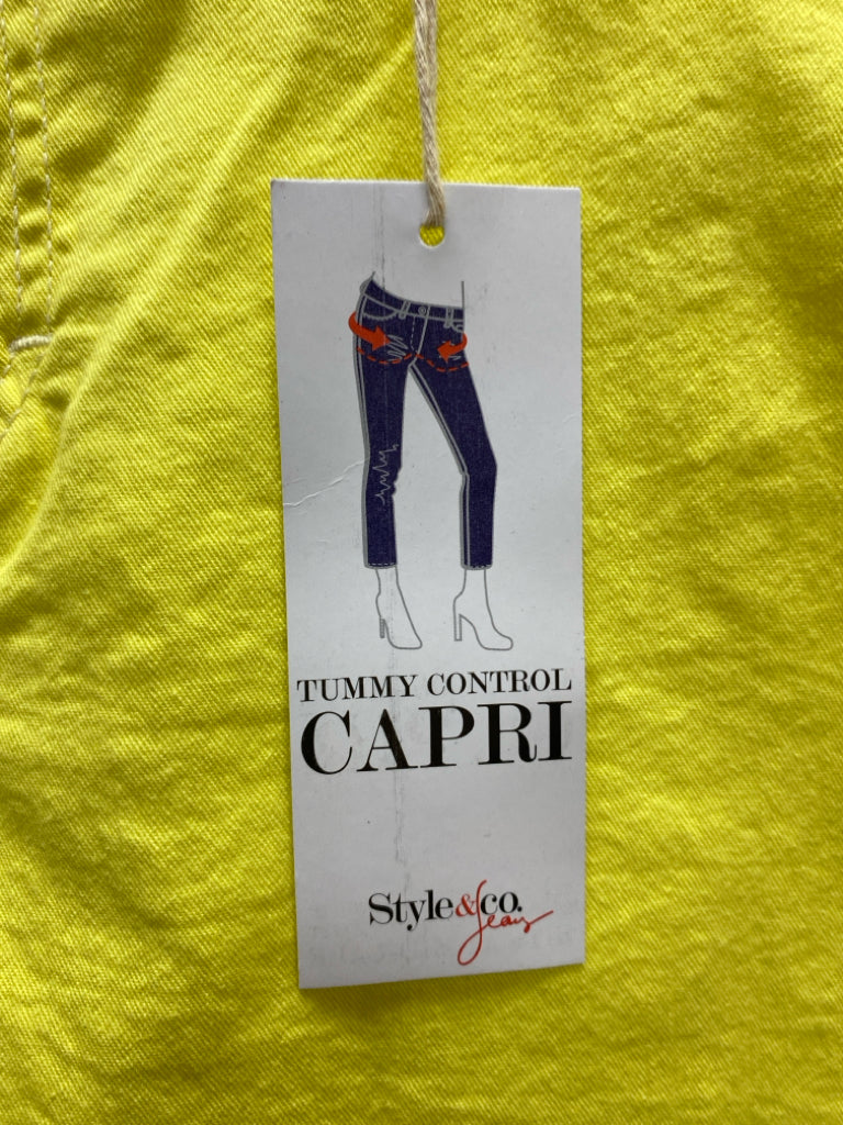 NWT Style &amp; Co. Size 10 Yellow Cropped Ladies Jeans