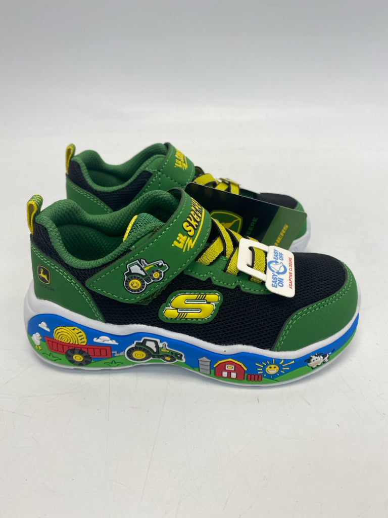 NWT Skechers SIZE 9 Green Yellow/Multi John Deere Boy&