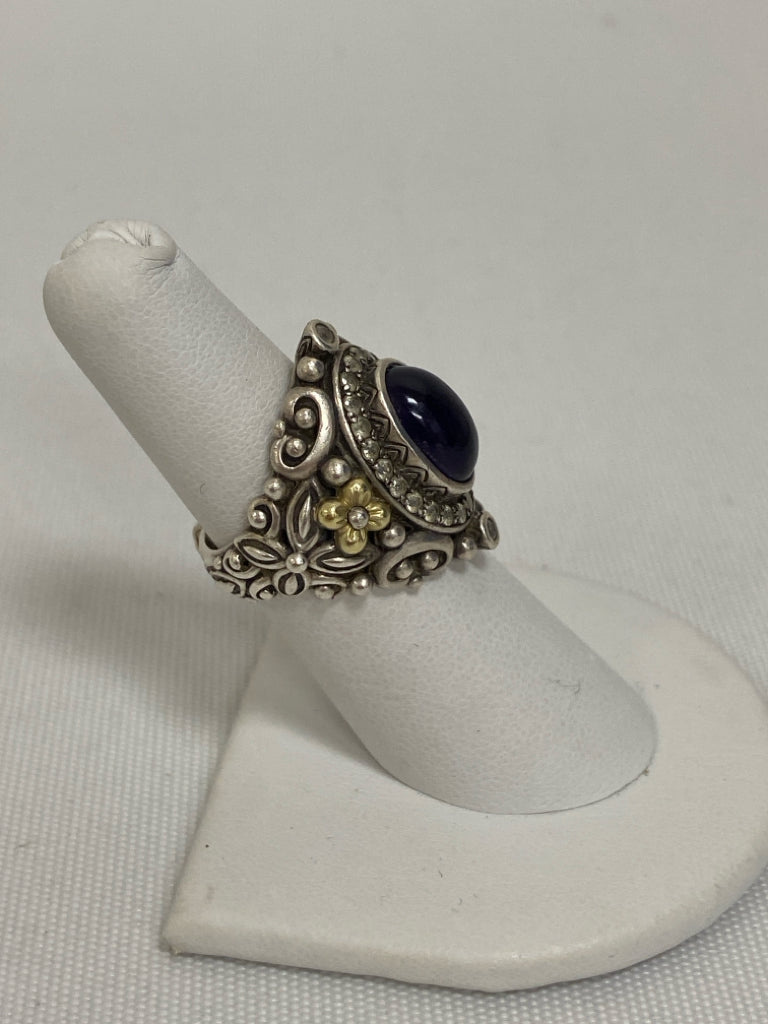 Silver/Gold Purple Stones Ring