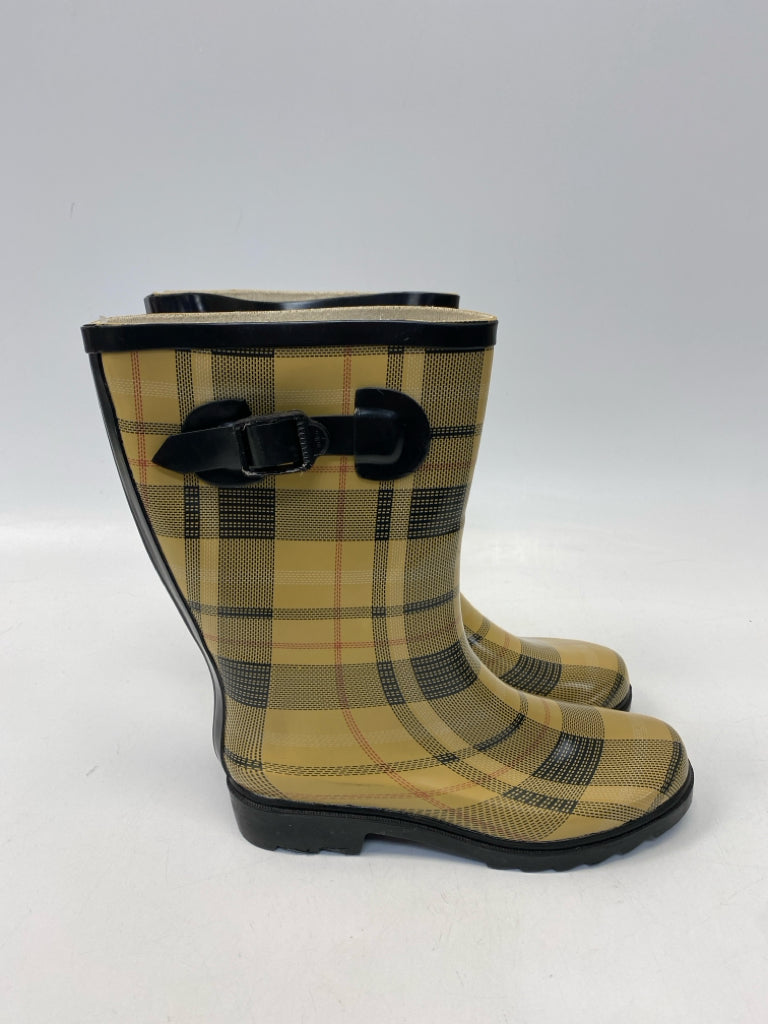 Henry Ferrera US Shoe Size 6 Brown Black Plaid Rubber Boots