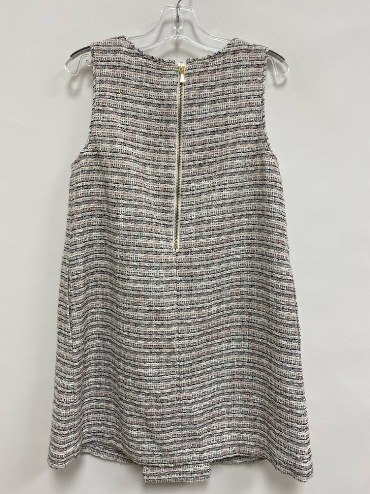 Kate Spade SIZE 10 White Black/Pink Sleeveless Tweed Girl&