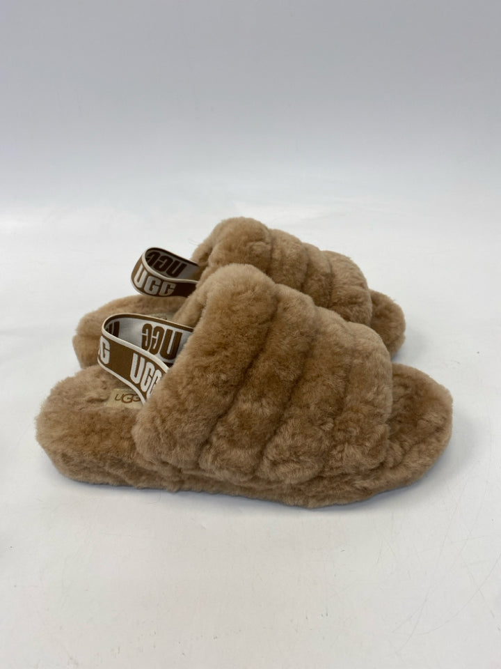 UGG  Size 7 Brown Fuzzy Slippers