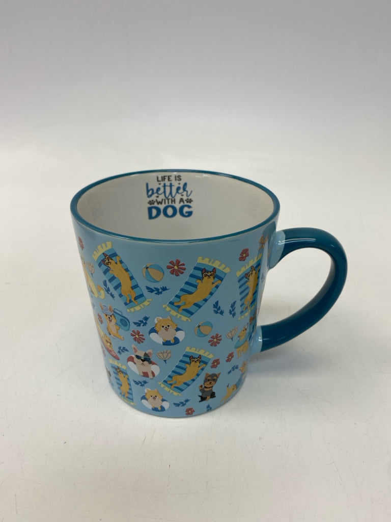 Kirkland Blue/White Multi Color Dogs Coffee Mug